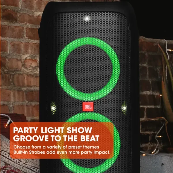 JBL Partybox 310 - 18Hrs Playtime, JBL Pro Sound, Dynamic Light Show, IPX4 Portable 240 W Bluetooth Soundbar (Black, Stereo Channel)