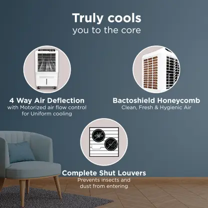 Hindware 45 L Room/Personal Air Cooler (Black & White, XENO)